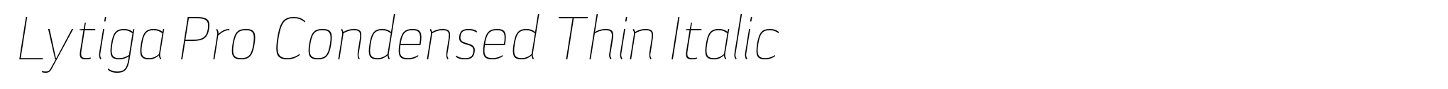 Lytiga Pro Condensed Thin Italic image